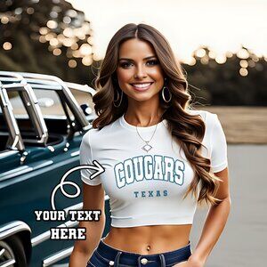 Custom Crop Tops for College Mascots Tailgating Women Any School Name and Color